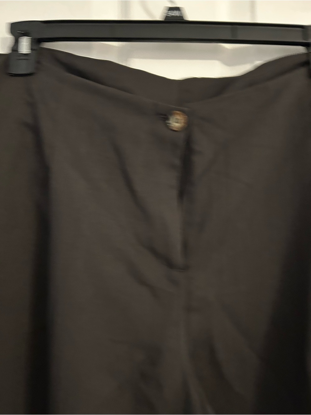 Wide Leg Black High-Waist Pleated Pant Button Closure